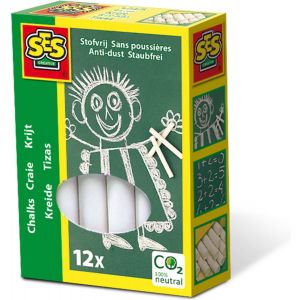 SES - Krijt wit 12 stuks - stofvrij