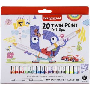 Bruynzeel Kids 20 Twin Point viltstiften set