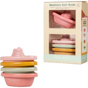 Little Dutch badspeelgoed stapelbare badbootjes Pink