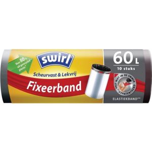 6x Swirl Pedaalemmerzakken met Fixeerband 60 liter, 10 stuks