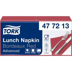 Servetten Tork 2-laags 1/4 gevouwen 200 st bordeaux