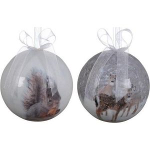 Kerstballen met print doos a 3 stuks