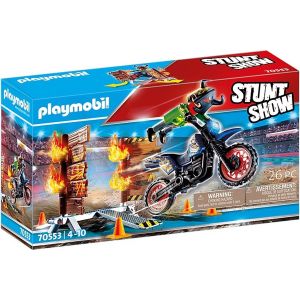 PLAYMOBIL Stuntshow Motor met vuurmuur - 70553