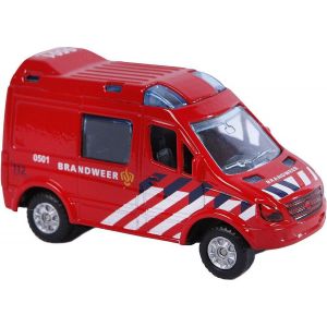 Die Cast pull back brandweer 8 cm