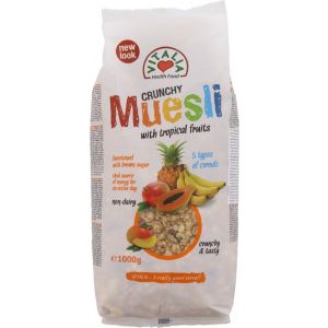 Vitalia Crunchy Muesli Met Tropisch Fruit 3 Stuks 1 Kg
