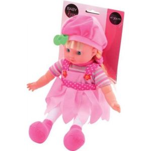 Johntoy Babypop Rose Meisjes - 33 Cm Textiel - Lichtroze