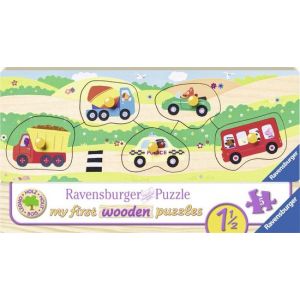 Ravensburger houten puzzel Voertuigen - 5 stukjes