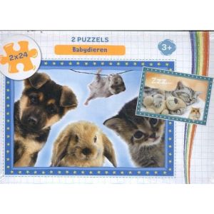 Puzzels 2x24 3+ - Babydieren - puzzel 2 x 24 stukjes