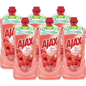 Ajax Allesreiniger Fête Des Fleurs Velden Met Klaprozen 6 x 1,25L - Voordeelverpakking