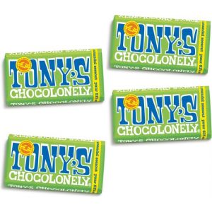 Tony's Chocolonely Puur Amandel Zeezout Chocolade Reep - 4 x 180 gram Chocola
