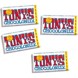 Tony's Chocolonely Witte Chocolade Reep 4 x 180 gram Chocola