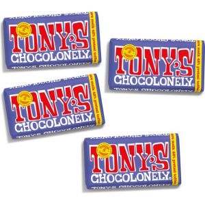 Tony's Chocolonely Donkere Melk Pretzel Toffee Chocolade Reep - 4 x 180 gram Chocola