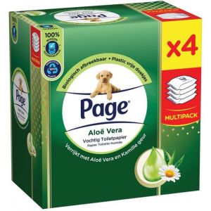Page - Aloë Vera - Vochtig Toiletpapier - 4 Pakjes