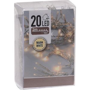 Kerstverlichting - op batterij - warm - wit - 20 lampjes - 2 meter