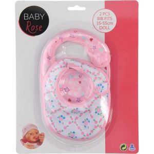 Johntoy Slabbetjes Baby Rose Roze - 2 Stuks