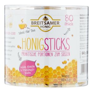 Breitsamer Honing Sticks Koker 80 Stuks 8 Gram