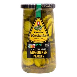 Kesbeke - Augurken plakjes groen zoet/zuur 720 ml
