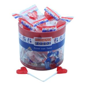 Holland Foodz - Hart lolly silo 75 stuksx 8 gram