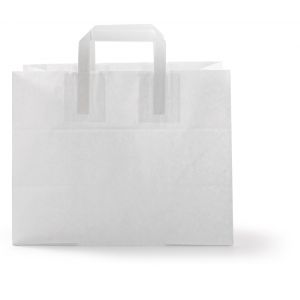 Papieren tas wit blanco - 32x18x27 cm - Doos 300 stuks