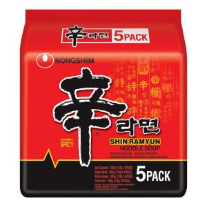 Nongshim Spicy Shin Ramen - Instant Gourmet Korean Nongshim Shin Ramen Noodle (5x120g)