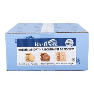 van Doorn Koekjes assorti, 250 gr per pak, doos 12 pakken