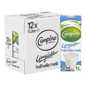 Campina Langlekker Halfvolle Melk Houdbaar - 12 x 1 L