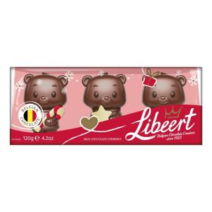 Libeert - Mini chocolade Kerstfiguren -Doosje 3 stuks x 30 gr