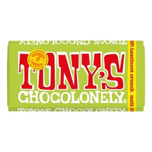 Tony's Chocolonely Melk Hazelnoot Crunch​​ Chocolade Reep - 180 gram