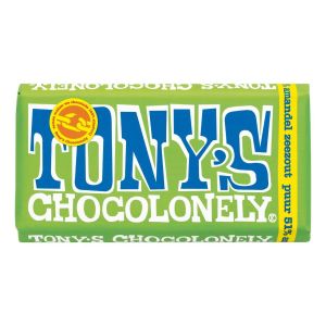 Tony's Chocolonely Chocolade Reep Puur Amandel Zeezout - 180 gram - Vegan