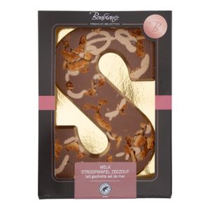 Bonbiance Chocoladeletter -S- melk met stroopwafel - 200g